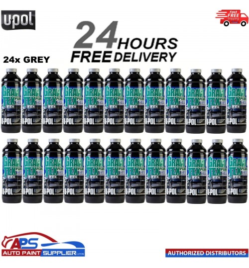 24X U-POL GRAVITEX PLUS HS STONE CHIP COATING UPOL, PROTECTER 1LTR -GREY